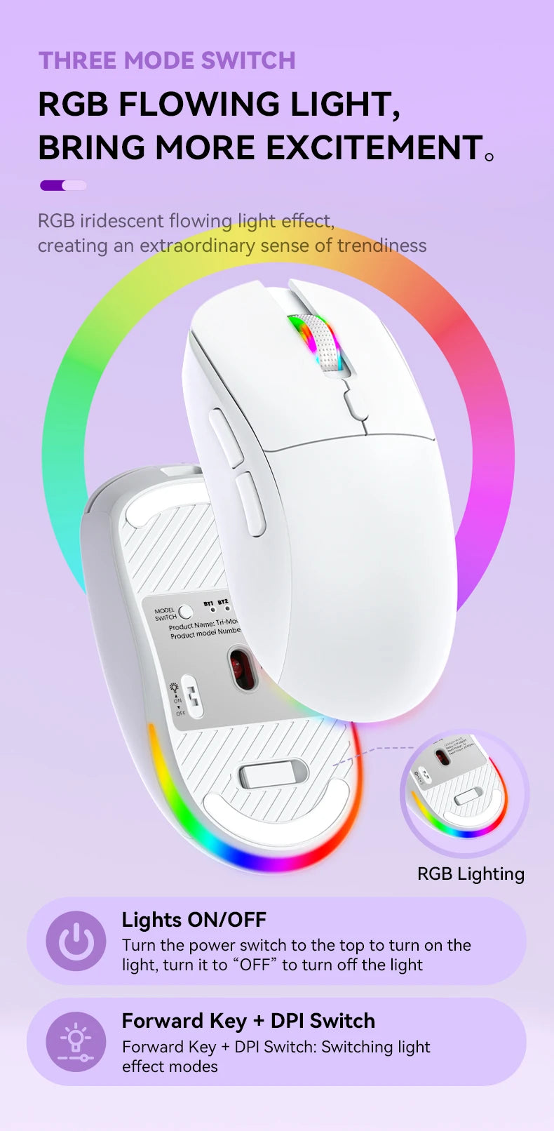 Rechargeable Wireless Mouse Bluetooth
