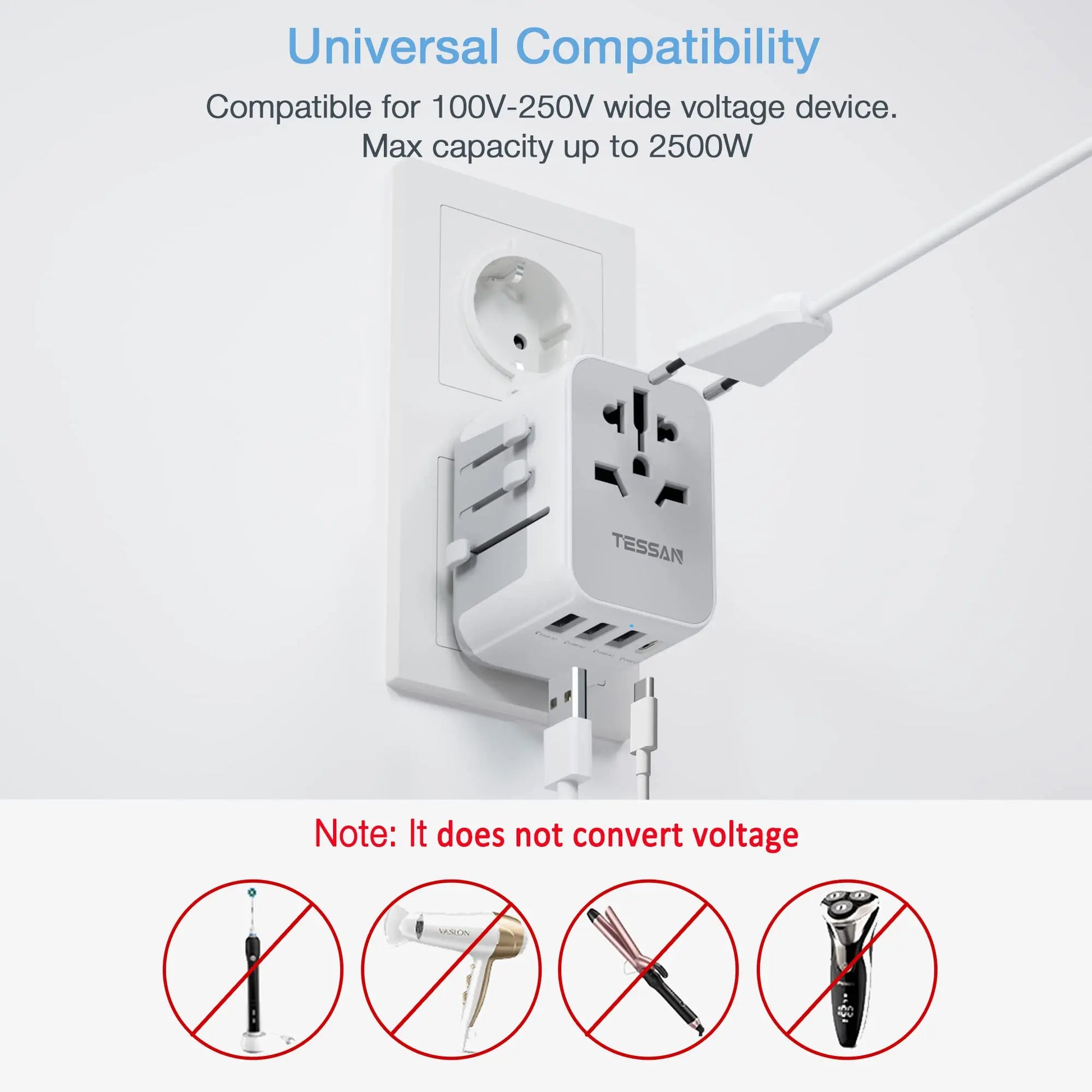 TESSAN Universal Travel Adapter